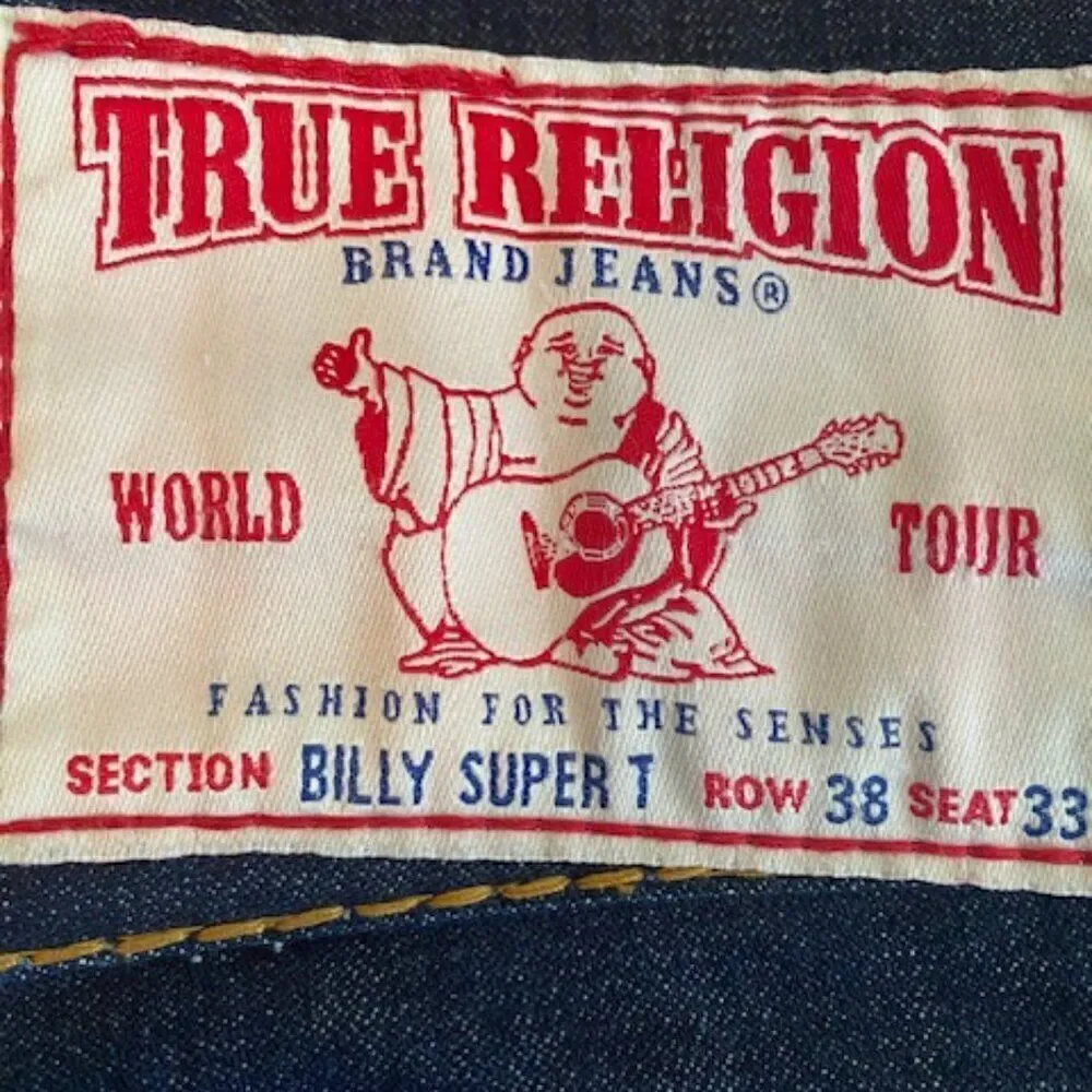 True Religion World Tour Billy Super T bootcut jeans, size 38